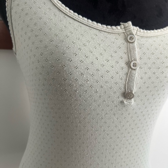 Skims green pointelle comfy leisure henley tank top - Picture 4 of 6